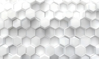 Honeycomb mosaic white background. Realistic geometric mesh cells texture