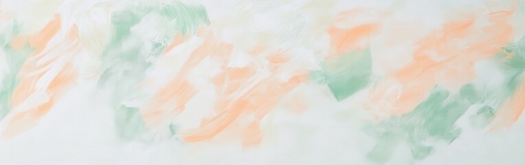 Poster - Soft overlapping pencil strokes create a calming abstract background with light green and peach colors