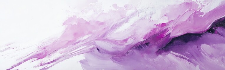 Wall Mural - Pastel lavender and pink strokes create a calming abstract artwork on a white canvas