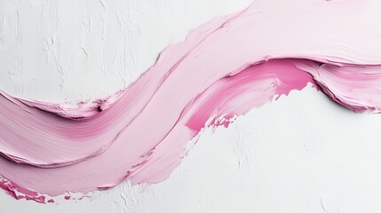 Poster - Swirling pink paint on a minimalist white background creating a soothing artistic effect
