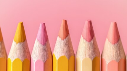 Poster - Elegant pastel pink pencil strokes create a soft and soothing visual experience in an artful arrangement