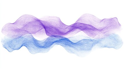 Poster - Elegant gradient with flowing curved lines showcasing a blend of violet and blue tones in a soft artistic display