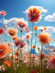 Canvas Print - Glass Flowers Bloom, Mountain View