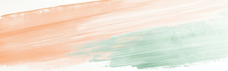 Poster - Elegant pastel peach and mint horizontal lines create a soothing and harmonious aesthetic for modern design