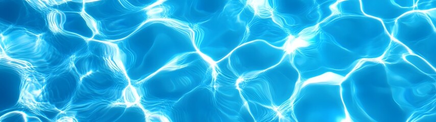 Poster - Breathtaking image of a crystal clear turquoise pool or body of water with mesmerizing ripples and reflections creating a serene and captivating natural scene