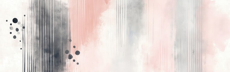 Aufkleber - Elegant dotted pencil strokes and muted washes create a serene abstract composition with soft tones in a balanced arrangement