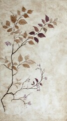Aufkleber - Cascading branches with muted gold and soft hues create an elegant, natural decor in a serene setting