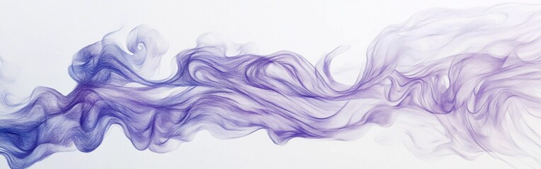 Poster - Swirling abstract pencil strokes create a delicate wash of pale purple hues flowing across the canvas