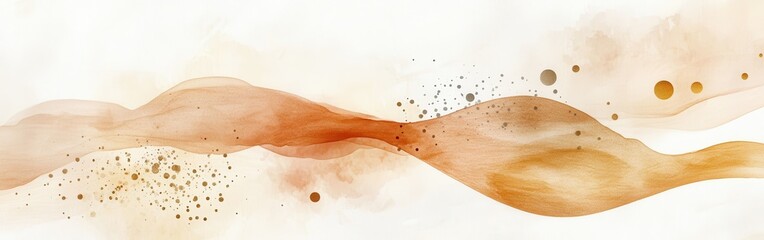 Poster - Abstract pencil strokes create a flowing design in muted ochre with soft textures and subtle details
