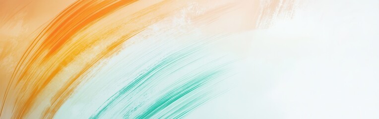 Leinwandbilder - Abstract pencil strokes circle transitioning from orange to green in a soft, blended background