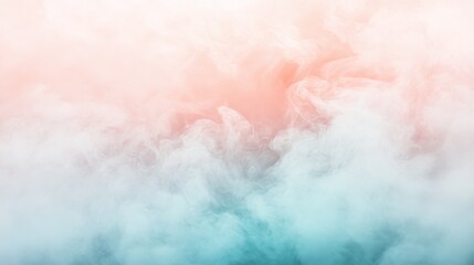 Poster - Muted coral and mint abstract strokes create a soft, dreamy background conveying tranquility