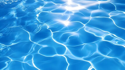 Leinwandbilder - Breathtaking reflection of glistening azure waves creating a serene minimalist pattern across the tranquil surface of a peaceful pool  This calming natural scene evokes a sense of relaxation harmony