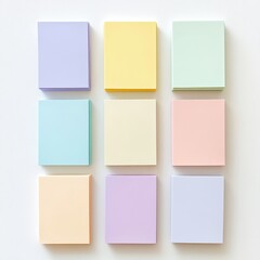Poster - Vibrant collection of sticky notes arranged in a grid pattern for organizing thoughts and ideas