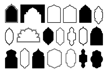 Wall Mural - arabic arch window and doors black set