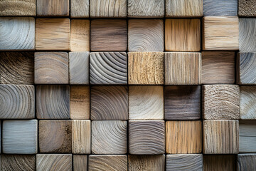 Poster - Close-up of the texture and pattern on wood woven into geometric shapes. 
