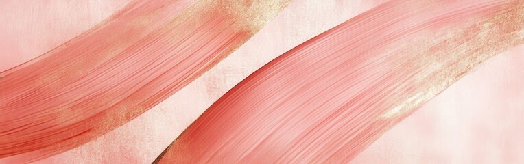 Aufkleber - Soft pencil strokes create a serene backdrop in pastel coral with hints of gold for artistic expression