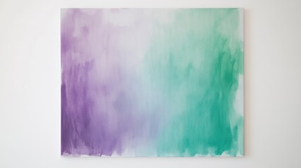Aufkleber - Vibrant gradient canvas art in shades of purple and green displayed in a minimalist setting