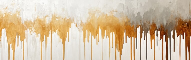 Poster - Minimalist pencil strokes create a harmonious blend of gold and gray in a contemporary artwork