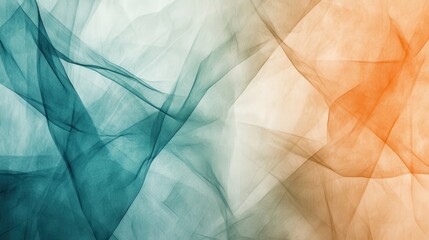 Aufkleber - Minimalist backdrop featuring gentle blue and orange pencil strokes blending in a serene composition