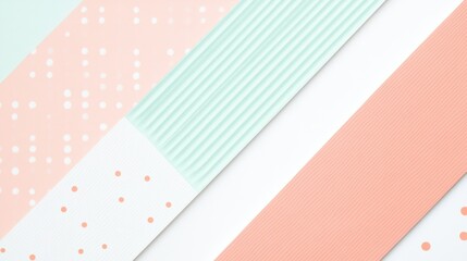 Poster - Elegant pastel coral and mint patterns create a stylish backdrop for various creative projects and designs in a modern setting