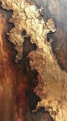 Poster - Weathered metallic surface showcasing warm hues and intricate textures in an artistic design