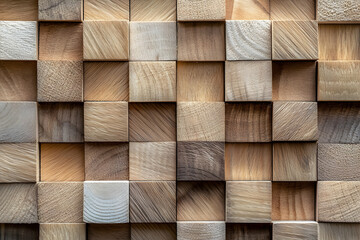 Poster - Close-up of the texture and pattern on wood woven into geometric shapes. 