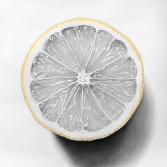 Poster - Juicy lemon sliced to reveal the vibrant interior and texture with a fine focus on details