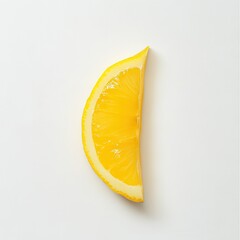 Poster - Bright yellow lemon slice on a light surface showcasing fresh and vibrant citrus color