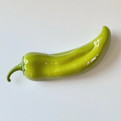 Poster - Fresh green pepper lying on a plain surface with a smooth texture and vibrant color