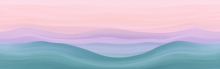 Leinwandbilder - Soft lilac and aqua gradient created by gentle blending to evoke tranquility over a serene landscape at dusk