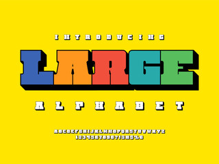 Fototapete - Vector of stylized modern bold alphabet design with uppercase, numbers and symbols