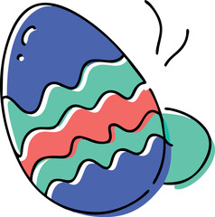 Wall Mural - Doodle-style illustration of colorful decorated Easter eggs for Easter.