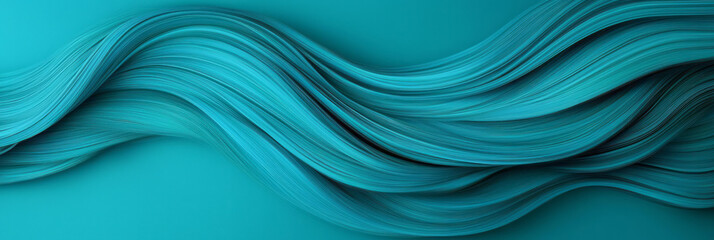 Poster - A floating effect with teased, horizontal locks, the teal color shifting from darker roots to