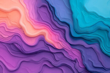 Poster - A dynamic pour of liquid neon hues--lime, fuchsia, and electric purple--melding in broad, flowing