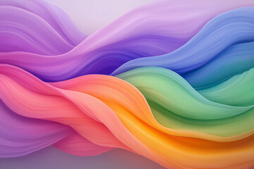 Poster - A psychedelic flow of bright purples, electric greens, and pinks undulating in ribbons across the