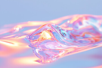 Fototapete - A dreamy fusion of pastel neon shades in constant flux, mirrored patterns reflecting an
