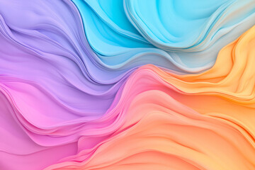 Poster - a macro perspective of liquid neon paint twisting together, bright turquoise transitioning into