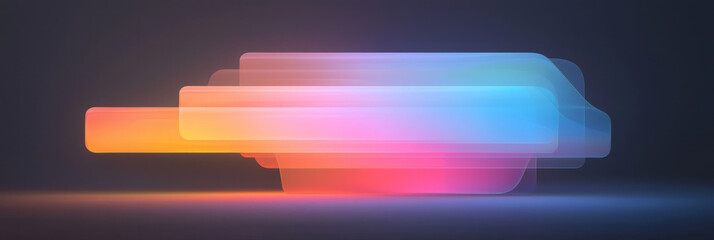 Poster - A layered design where translucent circuits overlap, each layer dancing with dynamic color shifts