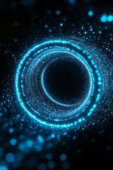 Poster - A cinematic angle capturing the boardâ€™s edge, the glowing lines converging into a central hub