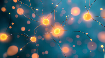 Aufkleber - A macro-lens view revealing the tiny, intricate links between circuits, each link lighting up as