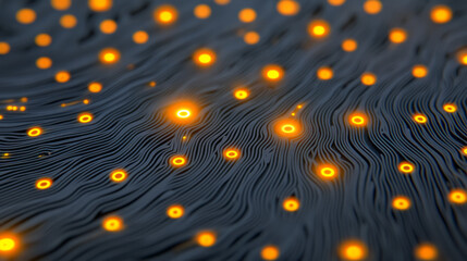 Poster - A macro-lens view revealing the tiny, intricate links between circuits, each link lighting up as