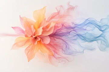 Leinwandbilder - A high-speed shot of a radiant bloom bursting apart in splashes of vibrant paint, each droplet