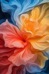 Aufkleber - A close-up, slow-motion style view where splashes of red, yellow, and blue paint collide, giving
