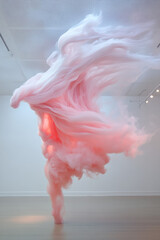 Poster - A wide shot capturing the expansive scope of the smoke cloud, crimson waves drifting upward as