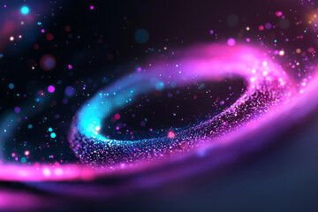 Aufkleber - An abstract cosmic background swirling with neon lights, dotted by small energy globes each pulsing