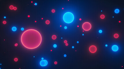 Aufkleber - A surreal, floating cluster of radiant orbs drifting in zero gravity, soft neon trails in blue and