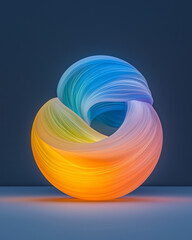 Poster - A partially transparent sphere revealing swirling neon patterns inside, adjacent to another orb
