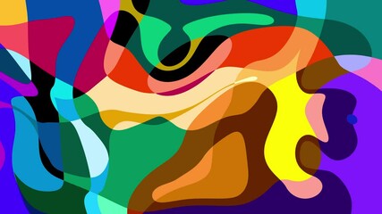 Poster - colorful abstract psychedelic fluid background for summer music festival