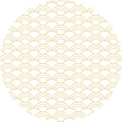 Wall Mural - Japanese geometric gold pattern