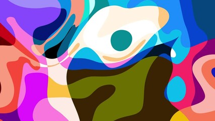 Poster - colorful abstract psychedelic fluid background for summer music festival